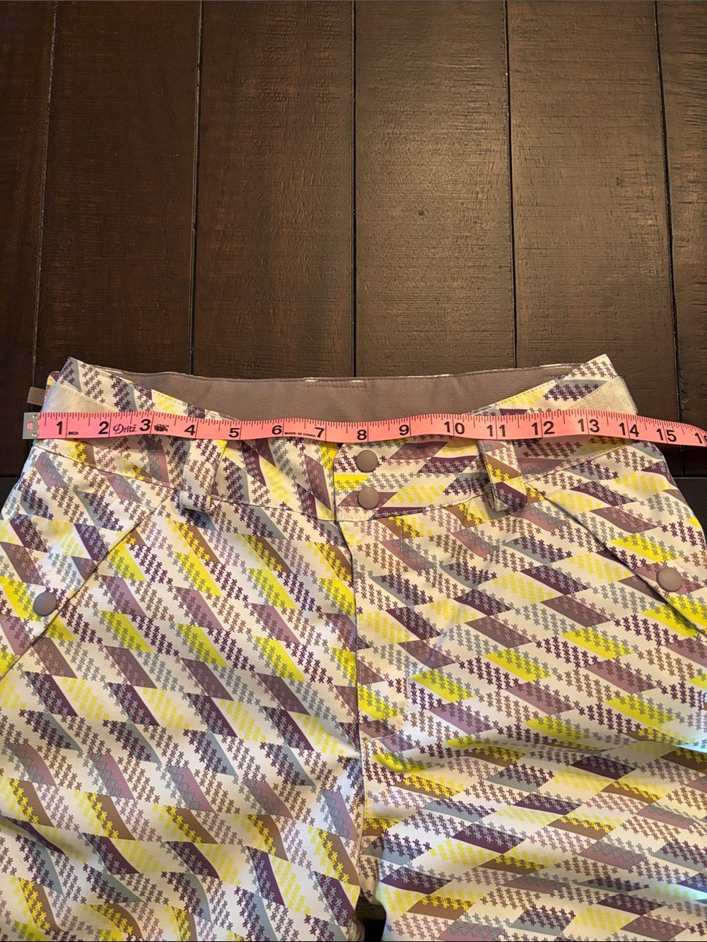 Patagonia Kids Geometric Snow Pants in Yellow and Brown - Picture 5 of 10